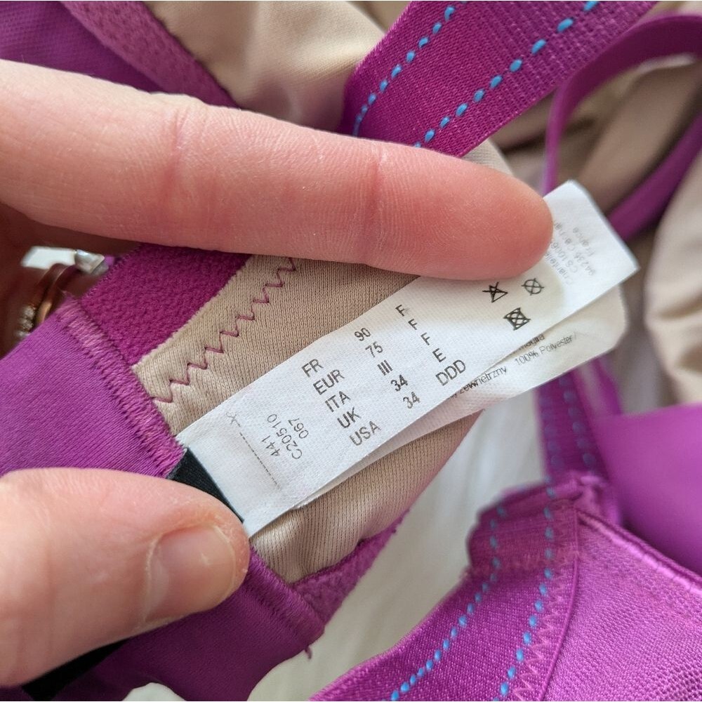Chantelle Minimizer Bra Natural Purple Lined Seamless Full Coverage 34DDD 34F - Picture 10 of 10